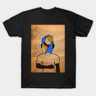 King Tut NFT - MaleMask with CrayonEye Color and BlueSkin on TeePublic T-Shirt